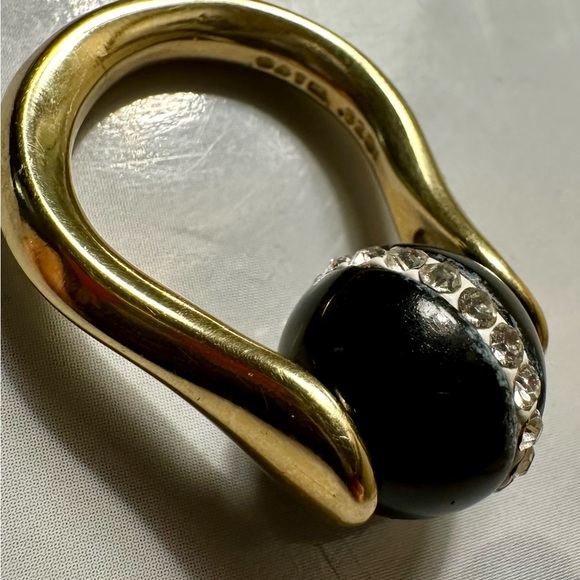 Unique Tension Ring with assorted colored beads with rhinestones. - Picture 2 of 4